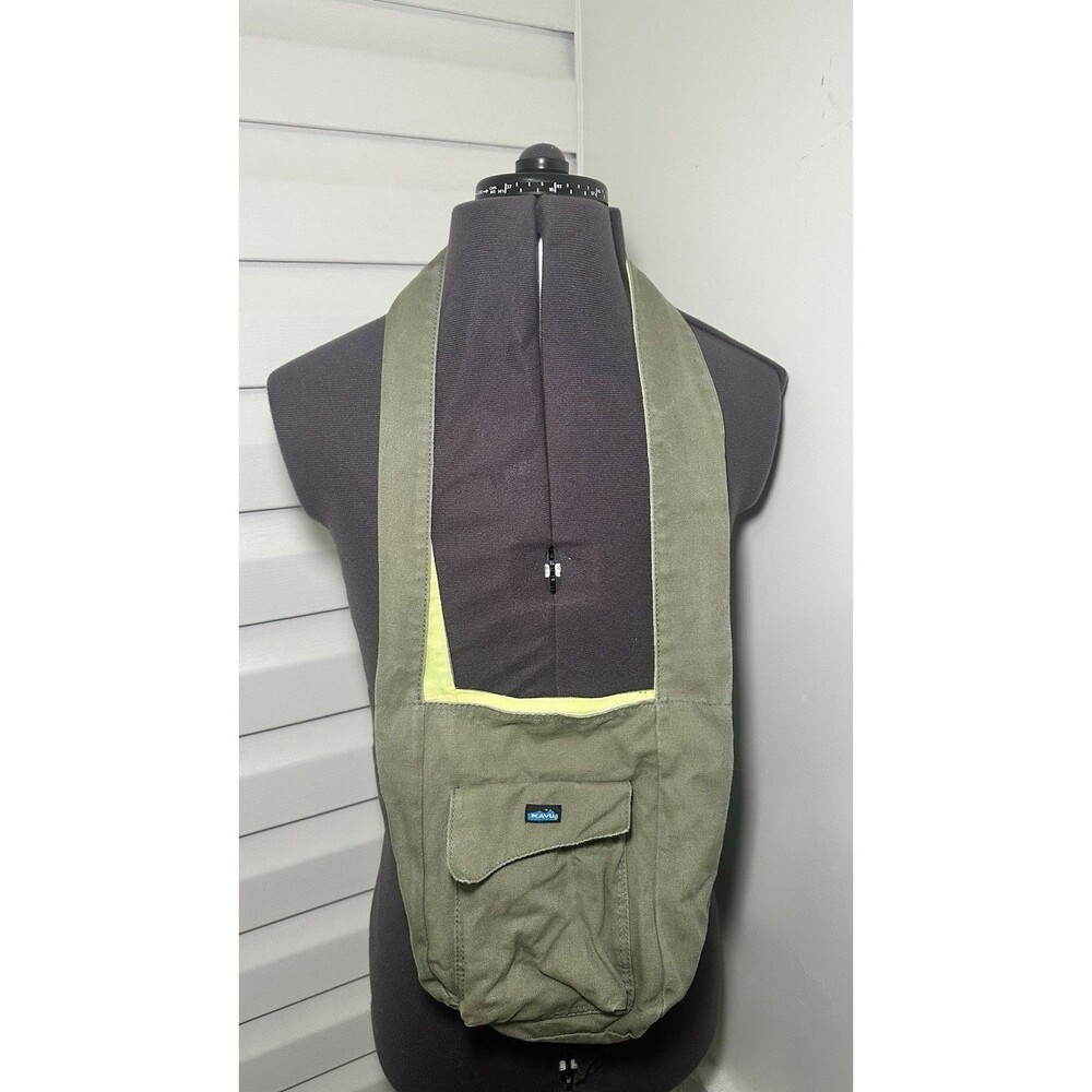 Kavu Reversible Bag Purse Brown Green Canvas 10”x8”x4” Outdoor Eco Friendly